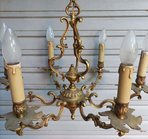 Ancien lustre cage - en, bronze