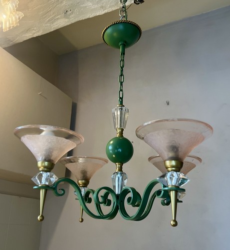 Lustre art deco fer - art, forgé
