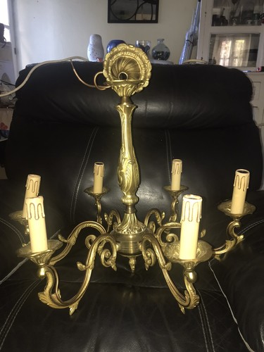 Superbe lustre bronze doré - lustre,
