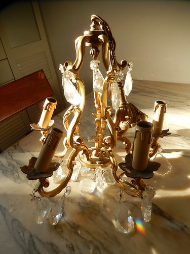 Ancien lustre bronze dore - bronze, et