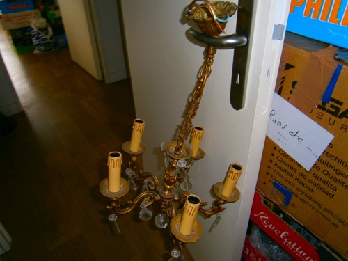 Ancien lustre bronze doré - bronze,
